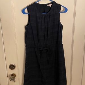 navy blue dress with cinch waist